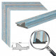 Багетна рамка 40х50 для картини за номерами багет: V128-3114-3 Блакитний зі сріблом (Тільки рамка з кріпленням для полотна) EmojiFrame
