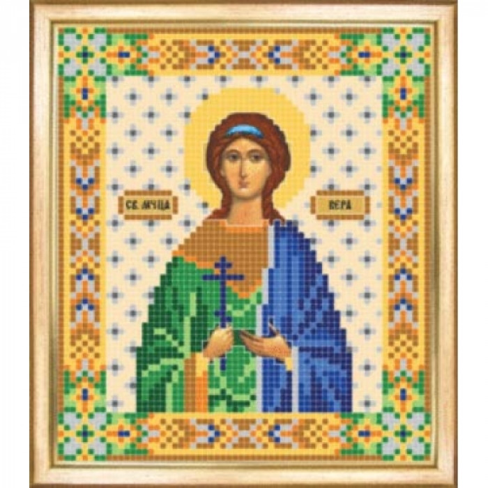 СБИ-034 Ікона Святої мученницы Віри. Чарівна Мить. Схема на тканині для вишивання бісером