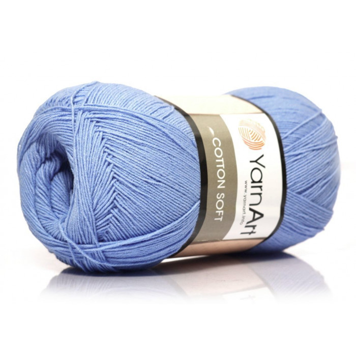 15 Пряжа Cotton Soft 100гр - 600м (Темно-блакитний) YarnArt