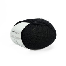 1500 Пряжа Lana Gatto Vip, 50г - 200м, чорний, 80% вовна меринос екстрафайн, 20% кашемір
