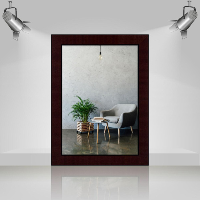 Рамка для дипломів дерев'яна 21х30 (А4) багет: DL3004-04 Темне дерево з чорним (з глянцевим прозорим пластиком 0.8мм, двп з ніжкою) EmojiFrame