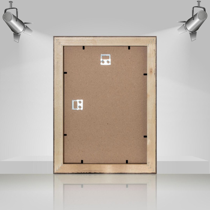 Рамка для фото дерев'яна 21х30 (А4) багет: DL3302-05 Горіх (з глянцевим склом 1-1.5мм, двп) EmojiFrame