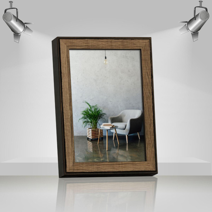 Рамка для дипломів дерев'яна 21х30 (А4) багет: DL3302-05 Горіх (з глянцевим прозорим пластиком 0.8мм, двп) EmojiFrame