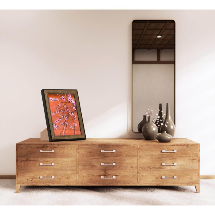 Рамка для фото дерев'яна 21х30 (А4) багет: DL3302-05 Горіх (з глянцевим склом 1-1.5мм, двп з ніжкою) EmojiFrame