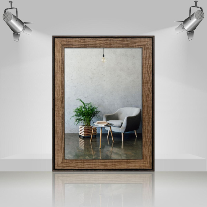 Рамка для дипломів дерев'яна 21х30 (А4) багет: DL3302-05 Горіх (з глянцевим прозорим пластиком 0.8мм, двп з ніжкою) EmojiFrame