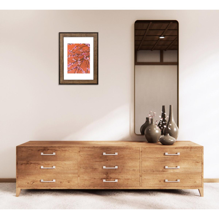 Фоторамка дерев'яна 21х30 (А4) під фото 15х20 багет: DL3302-05 Горіх (з глянцевим прозорим пластиком 0.8мм, двп, паспарту) EmojiFrame