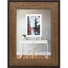 Рамка для фото дерев'яна 13х18 багет: DL3302-05 Горіх (з глянцевим склом 1-1.5мм, двп з ніжкою) EmojiFrame