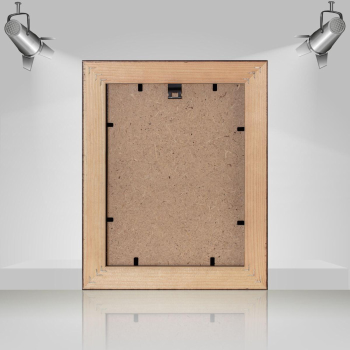 Фоторамка дерев'яна 15х20 під фото 10х15 багет: DL3302-05 Горіх (з глянцевим прозорим пластиком 0.8мм, двп, паспарту) EmojiFrame