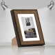 Фоторамка дерев'яна 15х20 під фото 10х15 багет: DL3302-05 Горіх (з антибліковим склом 2мм, паспарту, двп з ніжкою) EmojiFrame