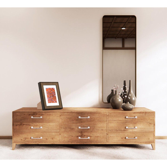 Фоторамка дерев'яна 15х20 під фото 10х15 багет: DL3302-05 Горіх (з антибліковим склом 2мм, паспарту, двп з ніжкою) EmojiFrame