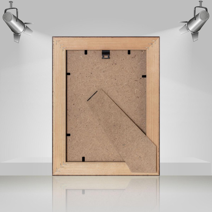 Фоторамка дерев'яна 15х21 (А5) багет: DL3302-05 Горіх (з антибліковим склом 2мм, двп з ніжкою) EmojiFrame