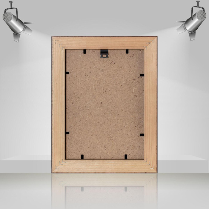 Рамка для фото дерев'яна 15х21 (А5) багет: DL3302-05 Горіх (з глянцевим склом 1-1.5мм, двп) EmojiFrame