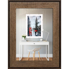 Рамка для фото дерев'яна 15х21 (А5) багет: DL3302-05 Горіх (з глянцевим склом 1-1.5мм, двп з ніжкою) EmojiFrame