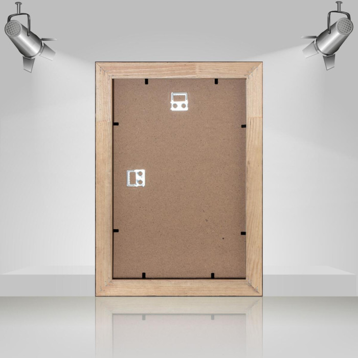 Фоторамка дерев'яна 20х30 багет: DL3302-05 Горіх (з глянцевим прозорим пластиком 0.8мм, двп) EmojiFrame