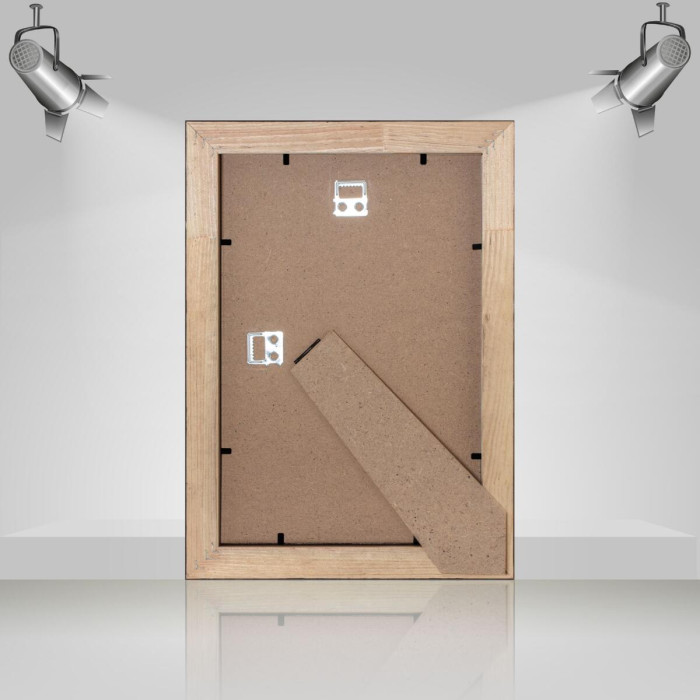 Фоторамка дерев'яна 20х30 під фото 15х20 багет: DL3302-05 Горіх (з антибліковим склом 2мм, паспарту, двп з ніжкою) EmojiFrame