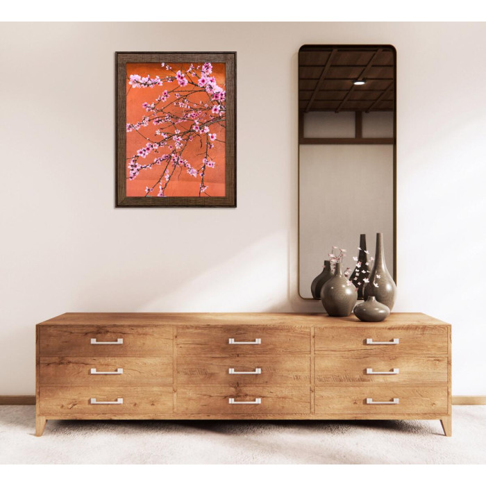 Фоторамка дерев'яна 30х40 багет: DL3302-05 Горіх (з глянцевим склом 1-1.5мм, двп) EmojiFrame