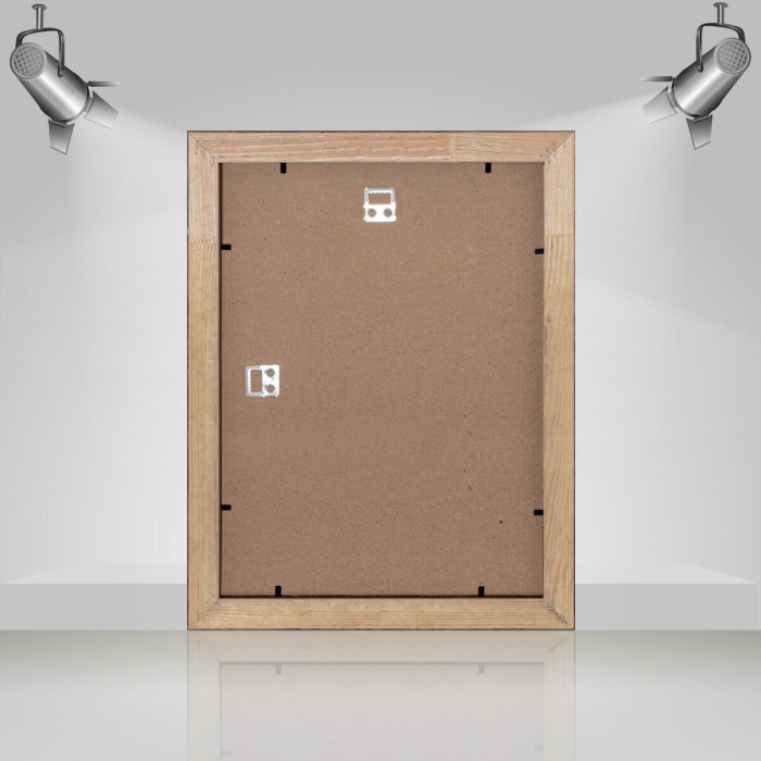 Фоторамка дерев'яна 30х40 багет: DL3302-05 Горіх (з глянцевим прозорим пластиком 0.8мм, двп) EmojiFrame