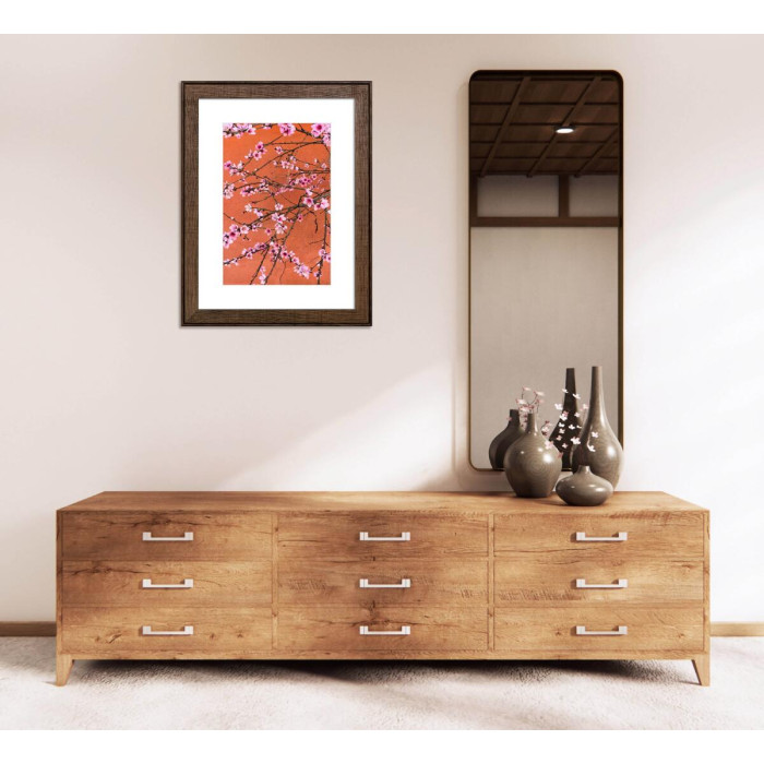 Фоторамка дерев'яна 30х40 під фото 20х30 багет: DL3302-05 Горіх (з антибліковим склом 2мм, двп, паспарту) EmojiFrame