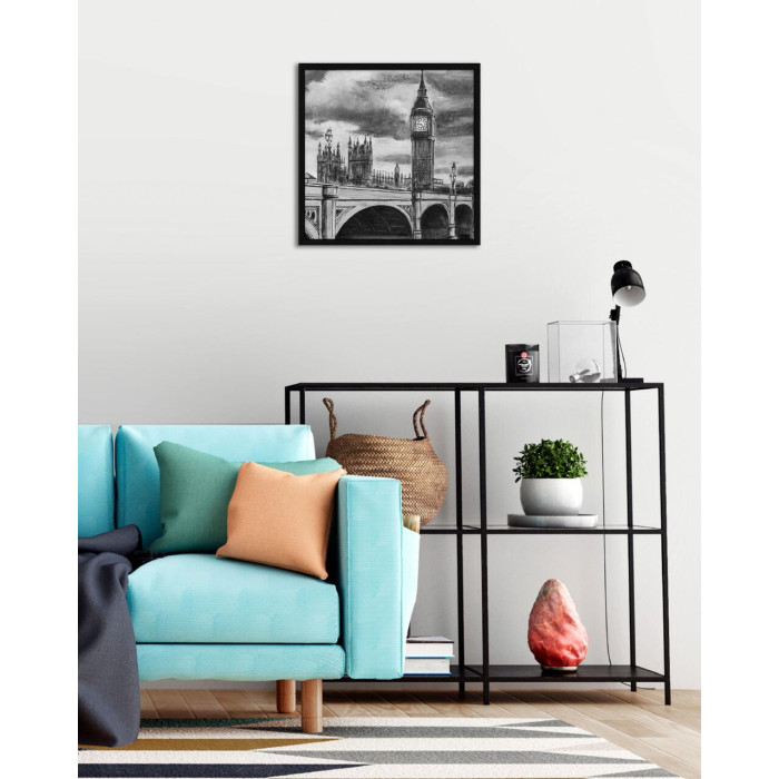 Рамка для фото дерев'яна 35х35 багет: DL1507-03 Чорний (з глянцевим склом 1-1.5мм, двп) EmojiFrame