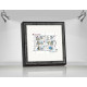 Фоторамка для марки U Слава ЗСУ 18.5-18.5 під марку 9.8-12.8 багет: DL1903-01 чорний зі сріблом (з глянцевим прозорим пластиком 0.8мм, паспарту біле, двп)  EmojiFrame