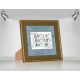 Фоторамка для марки U Слава ЗСУ 18.5-18.5 під марку 9.8-12.8 багет: 3448-A-C3 зелений із золотом (з антибліковим склом 2мм, паспарту блакитне, двп з ніжкою)  EmojiFrame