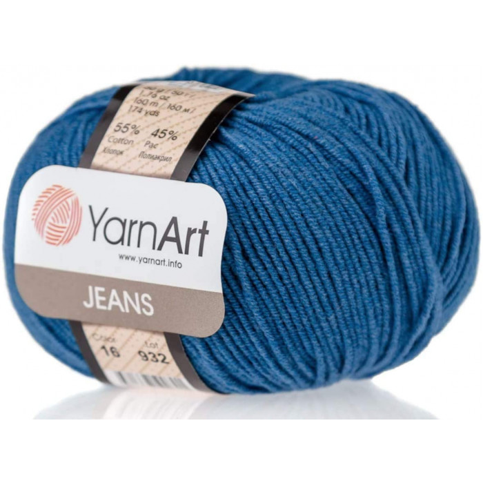 16 Пряжа Jeans 50гр - 160м (Синій) YarnArt