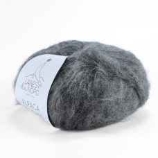 16 Пряжа Laines du Nord Alpaca Brushed, 50г - 115м, сірий, 50% альпака, 35% вовна, 15% нейлон