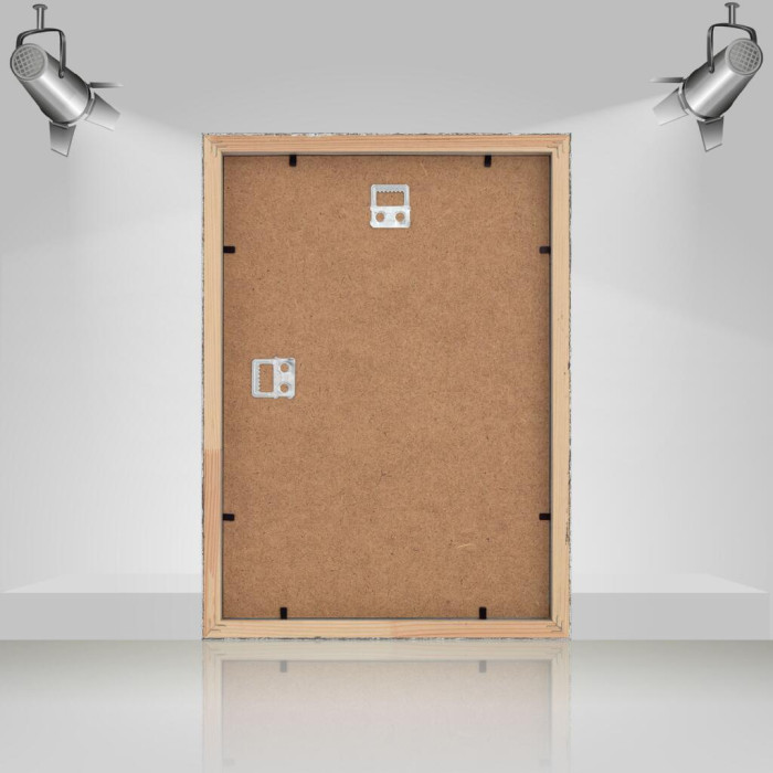 Фоторамка дерев'яна 21х30 (А4) під фото 15х20 багет: DL1905-01 Срібло з патиною (з антибліковим склом 2мм, двп, паспарту) EmojiFrame