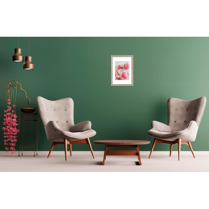 Фоторамка дерев'яна 21х30 (А4) під фото 15х20 багет: DL1905-01 Срібло з патиною (з антибліковим склом 2мм, двп, паспарту) EmojiFrame