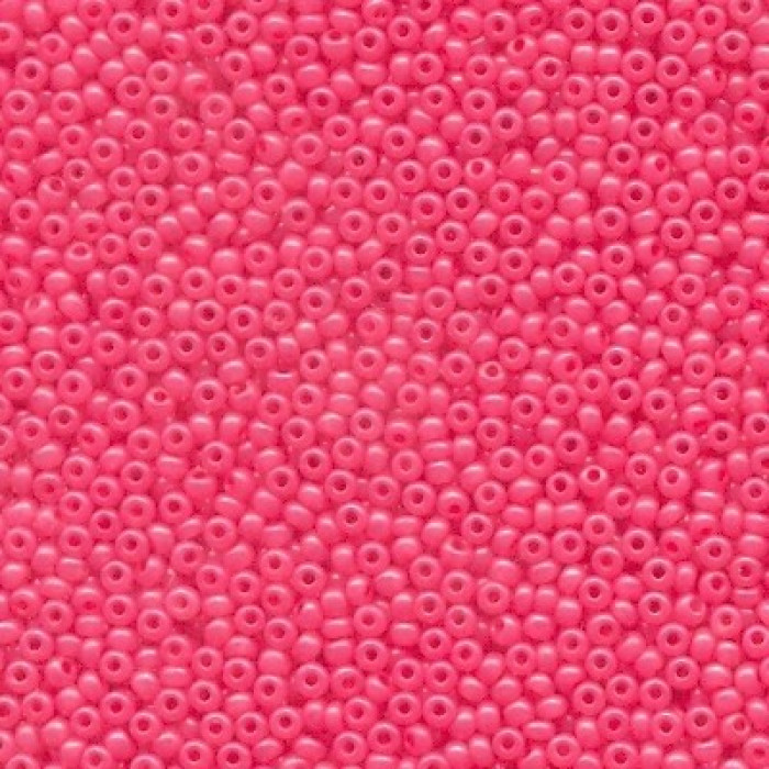 17398 10/0 чеський бісер Preciosa, 50 г, рожевий, непрозорий алебастровий глянцевий