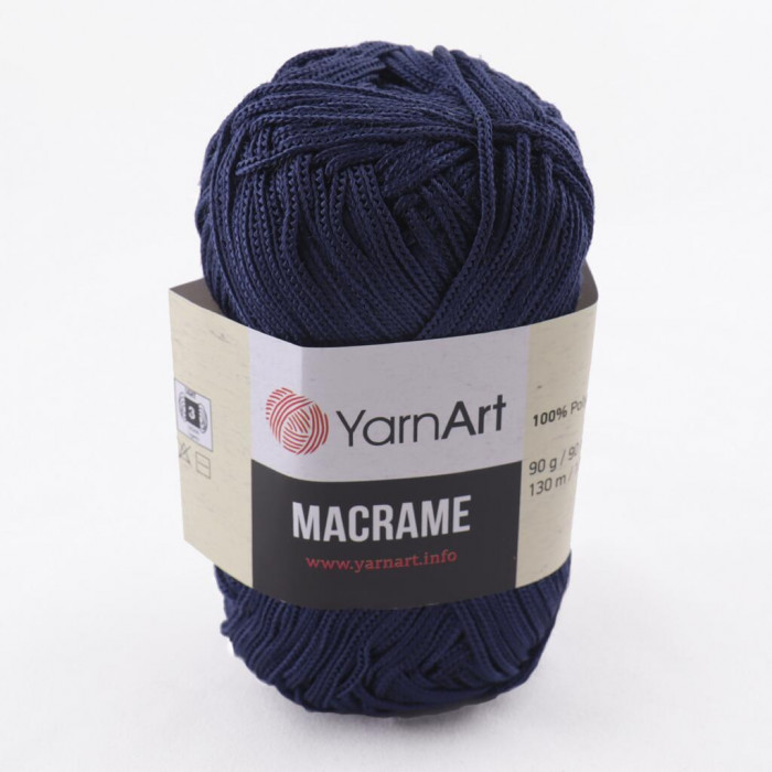 162 Пряжа Macrame 90гр - 130м (Темно-синій) YarnArt