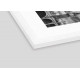 Фоторамка дерев'яна 20х20 під фото 15х15 багет: DL2004-02 Біле дерево (з антибліковим склом 2мм, паспарту біле, двп з ніжкою) EmojiFrame