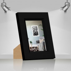 Фоторамка дерев'яна 10х15 багет: DL3604-01 Чорний (з антибліковим склом 2мм, двп з ніжкою) EmojiFrame