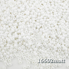 16602 matt 10/0 чеський бісер Preciosa, 5 г, білий, непрозорий крейдяний глазурований матовий