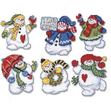 1661 Design Works Набір для вишивки рахунковим хрестиком - Я люблю сніг 7x9 см, пластикова Aida14