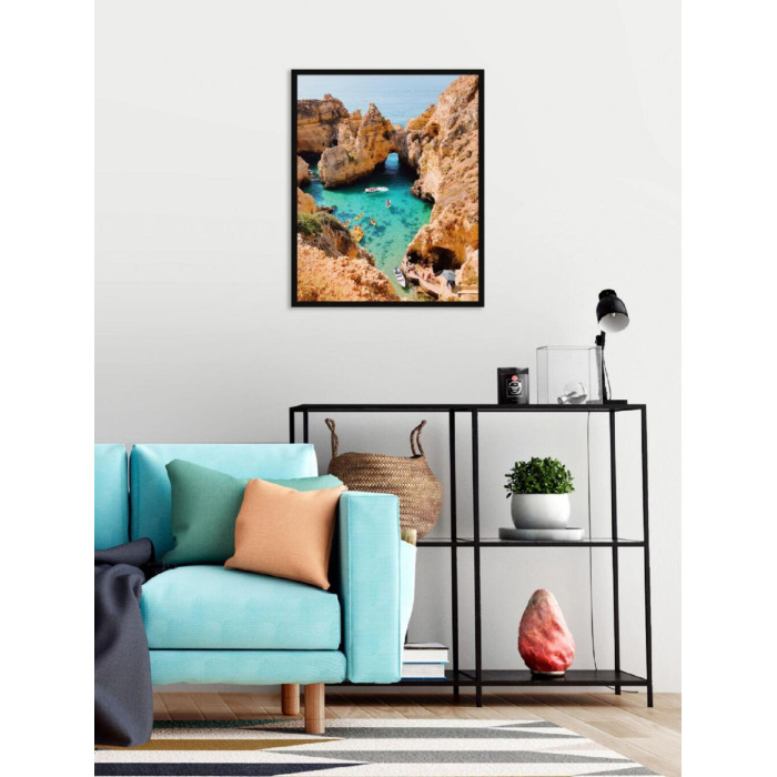 Рамка для фото дерев'яна 40х50 багет: DL1507-03 Чорний (з глянцевим прозорим пластиком 0.8мм, двп) EmojiFrame