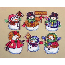 1664 Design Works Набір для вишивки рахунковим хрестиком - Ласкаво просимо, зимо! 8x10 см, пластикова Aida14