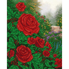 АК3-076 Червоні троянди. А-строчка. Схема на тканині для вишивання бісером
