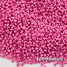 16696 matt 10/0 чеський бісер Preciosa, 5 г, рожевий, непрозорий крейдяний глазурований матовий