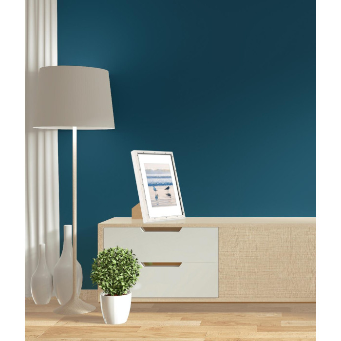 Рамка для фото дерев'яна 21х30 (А4) під фото 15х20 багет: DL1903-04 Білий зі сріблом (з глянцевим склом 1-1.5мм, паспарту, двп з ніжкою) EmojiFrame