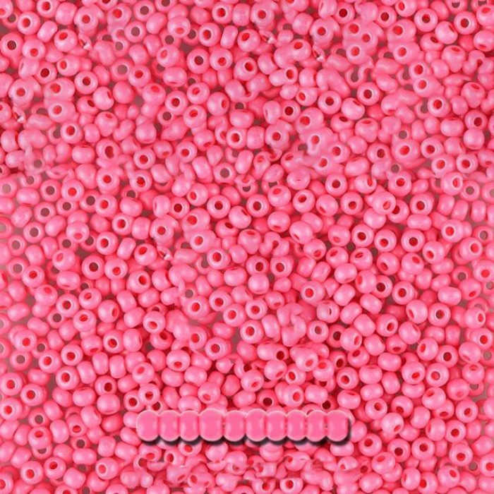 16A77 matt 10/0 чеський бісер Preciosa, 5 г, рожевий, непрозорий крейдяний інтенсивний колір, матовий