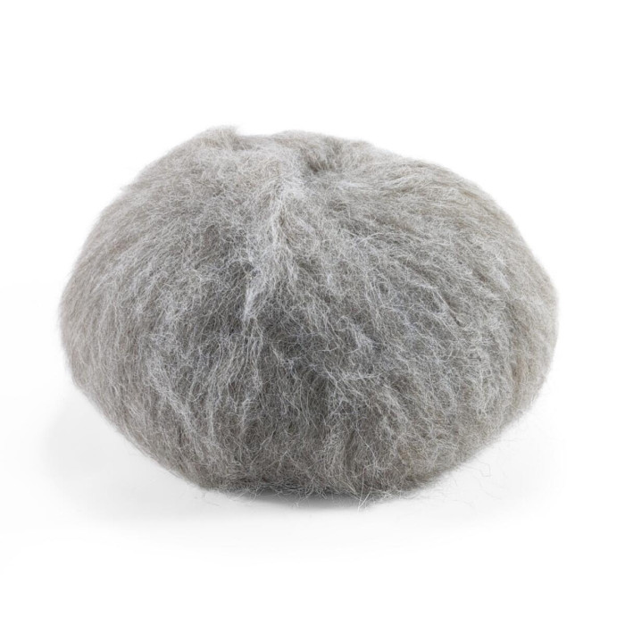 17 Пряжа Laines du Nord Alpaca Brushed, 50г - 115м, світло-сірий, 50% альпака, 35% вовна, 15% нейлон