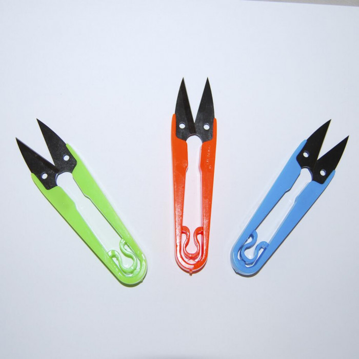 Ножиці для обрізки нитки метал кольорові, довжина 10,5 см (середні), колір в асортименті