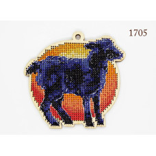 1705 ФрузелОк Набір для вишивки рахунковим хрестиком по дереву - Вівця, 9x10 см