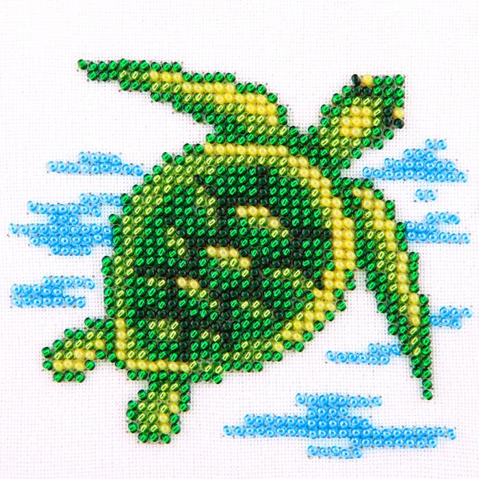 O468 Морская черепаха. Луиза. Схема на ткани для вышивания бисером