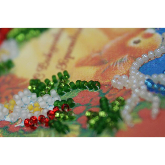 AO-033 С Рождеством Христовым-1. АбрисАрт. Набор-открытка для вышивания бисером (АО-033)