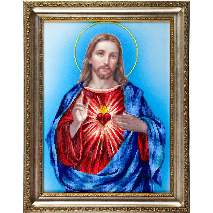 A502 Святое Сердце Христово. Ангеліка. Схема на ткани для вышивания бисером