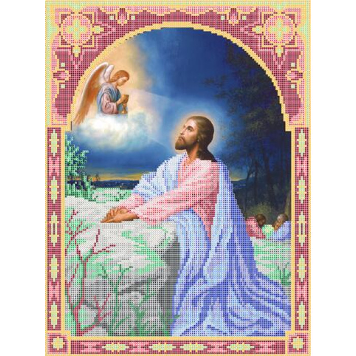 A530 Иисус на горе Елеонской. Ангеліка. Схема на ткани для вышивания бисером