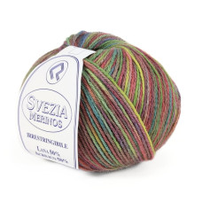 18 Пряжа Campolmi Filati Svezia Fantasie, 100г - 250м, мультіколор, 50% вовна, 25% акрил