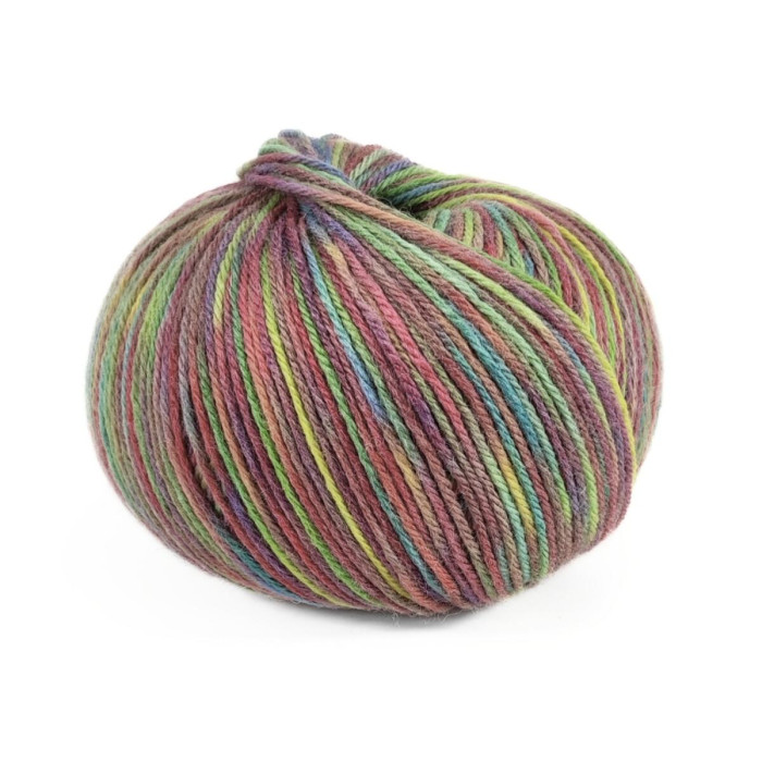 18 Пряжа Campolmi Filati Svezia Fantasie, 100г - 250м, мультіколор, 50% вовна, 25% акрил